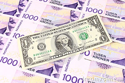 NOK & US Currency Stock Photo