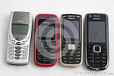 Nokia old mobile phones Editorial Stock Photo