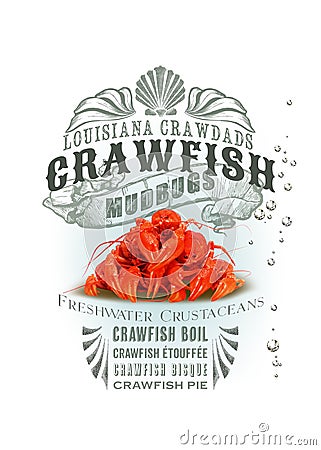 NOLA Collection Louisiana Crawfish Background Stock Photo
