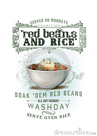 NOLA Collection Red Beans and Rice Background Stock Photo