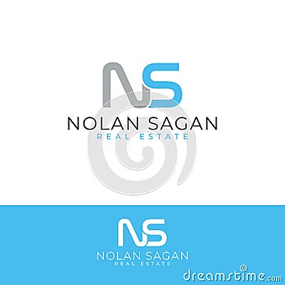 Nolan Sagan real estate vector logo design. Letters N and S logotype. Vector Illustration