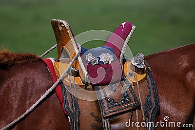 Nomad horse saddle Stock Photo