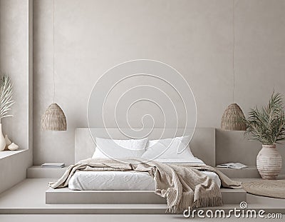 Nomadic style bedroom interior background Stock Photo