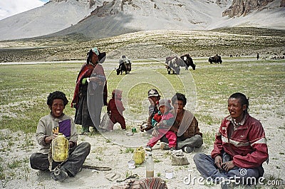 Nomads in Ladakh, India Editorial Stock Photo