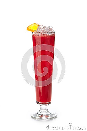 Non Alcohol Lemonade with Watermelon, Berries and Ice Isolated Stock Photo