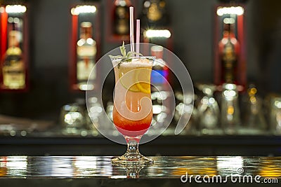 Non-alcoholic cocktail at the bar Stock Photo