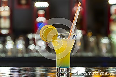 Non-alcoholic cocktail on restaurant bar Stock Photo