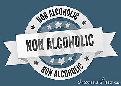 non alcoholic round ribbon isolated label. non alcoholic sign. Vector Illustration