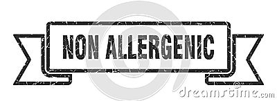 non allergenic ribbon. non allergenic grunge band sign. Vector Illustration