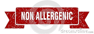 non allergenic ribbon. non allergenic grunge band sign. Vector Illustration