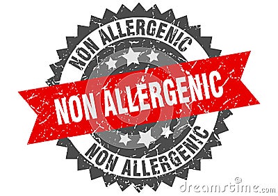 Non allergenic stamp. non allergenic grunge round sign. Vector Illustration