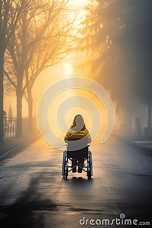 Non-Ambulatory young girl on a wheelchair. Inclusion, respect, equality, dignity and Empowerment. Stock Photo