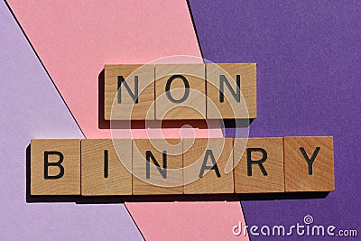 Non Binary, word as banner headline Stock Photo