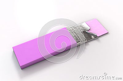 A non branded bubble gum packaging with a pink wrapper 5 Stock Photo