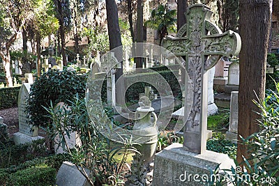 The Non Catholic Cemetery in Rome, Italy Editorial Stock Photo