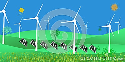 Non Conventional Energy Futuristic Sustainable Development Green Energy Solar Stock Photo