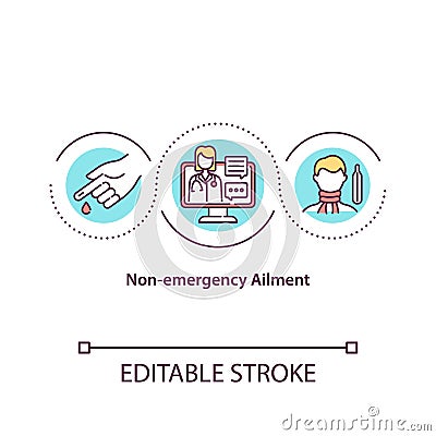 Non emergency ailment concept icon Vector Illustration