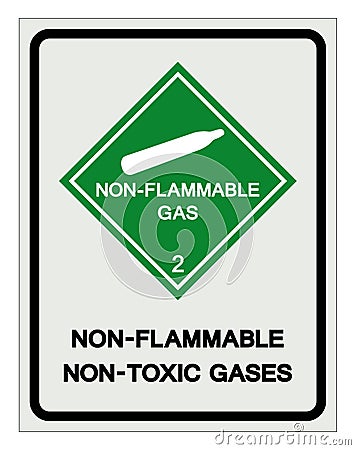 Non Flammable Non Toxic Gases Symbol Sign ,Vector Illustration, Isolate On White Background Label .EPS10 Vector Illustration