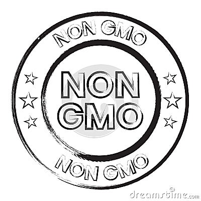 non gmo badge icon, sticker, seal for food packging design, cbd label template, hemp oil Vector Illustration