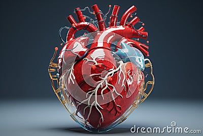 Non-invasive 3d pulse medicine heart. Generate Ai Stock Photo