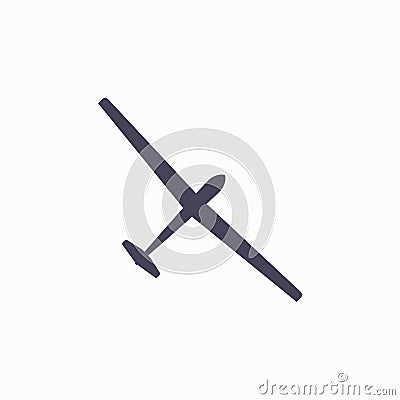 Non-motorized glider silhouette. Flat vector illustration isolated on white Vector Illustration