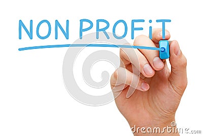 Non Profit Blue Marker Stock Photo