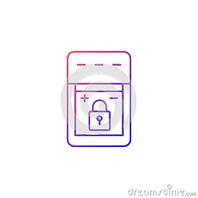 Non-replaceable battery gradient linear vector manual label icon Vector Illustration