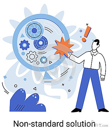 Non standart solution. Creation of individual decision for integration of disparate production Vector Illustration