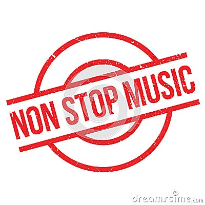 Non Stop Music rubber stamp Vector Illustration