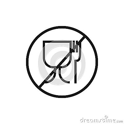 Non-toxic material vector sign. Food unsafe icon. Unsafe plastic symbol Vector Illustration