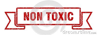 non toxic ribbon. non toxic grunge band sign. Vector Illustration