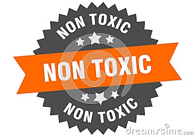 non toxic sign. non toxic circular band label. non toxic sticker Vector Illustration