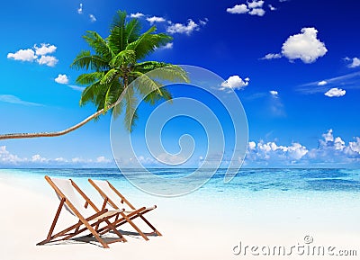 Non-Urban Scene of Tropical Beach in Summer Stock Photo