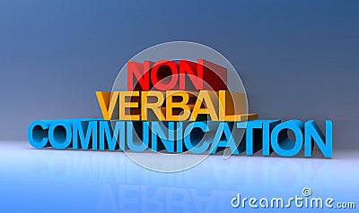 Non verbal communication on blue Stock Photo