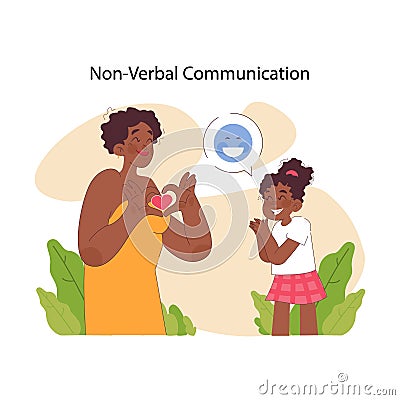 Non-verbal communication concept. Flat vector illustration Vector Illustration