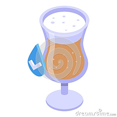 Nonalcoholic beer cup icon isometric vector. Glass beverage Vector Illustration