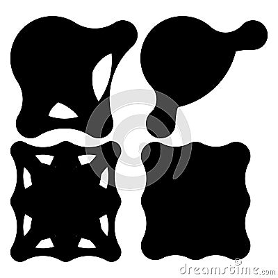 Nonfigural abstract design elements, blobs, splotches Vector Illustration