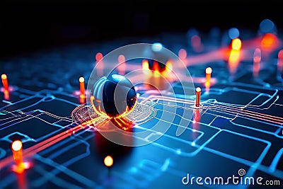 nonlinear quantum optimizer solves complex flight paths using qu Stock Photo