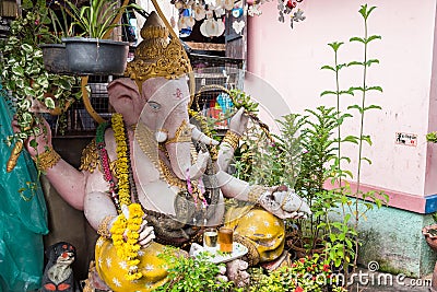 Nonthaburi, Thailand - June, 11, 2017 : Ganesh statue in Koh Kret, Nonthaburi, Thailand Stock Photo