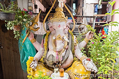 Nonthaburi, Thailand - June, 11, 2017 : Ganesh statue in Koh Kret, Nonthaburi, Thailand Editorial Stock Photo