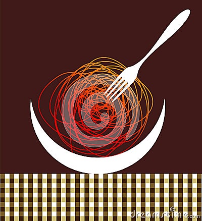 Noodles contemporary composition Vector Illustration