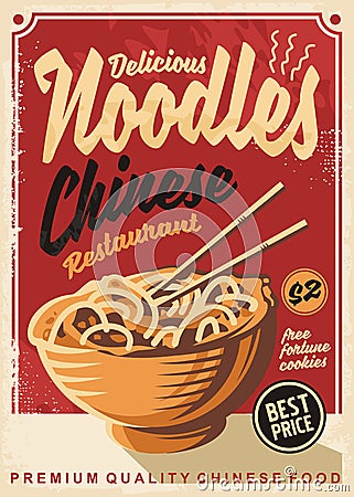 Noodles promo poster Vector Illustration