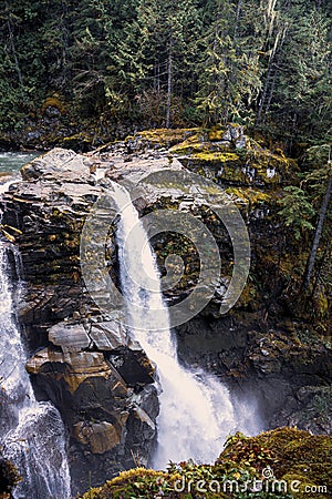 Nooksack Falls drops freely 88 feet Stock Photo