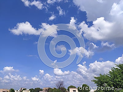 Noon time with clouds Stock Photo