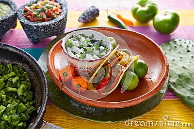 Nopal taco mexican food with chili pepper Stock Photo