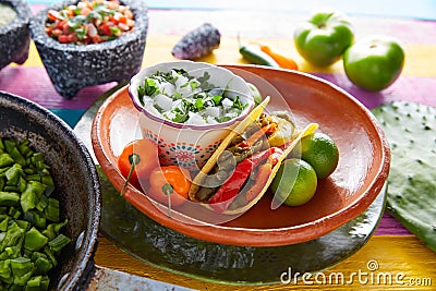 Nopal taco mexican food with chili pepper Stock Photo