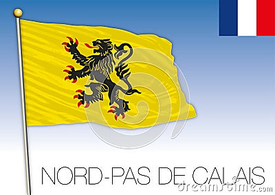 Nord Pas de Calais regional flag, France, vector illustration Vector Illustration