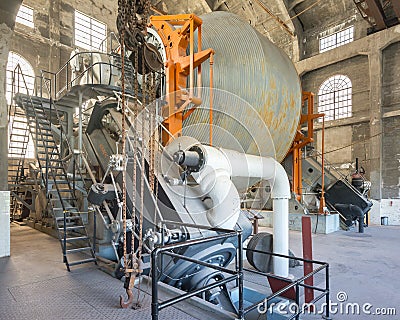 Nordberg Steam Hoist, Quincy Mine, Keweenaw National Historical Park, MI Editorial Stock Photo