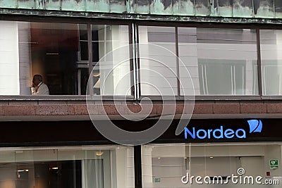 Nordea Bank. Vesterbro branch situated in Copenhagen Editorial Stock Photo
