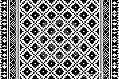 Nordic geometric oriental seamless pattern modern design with black and white color Vector Illustration